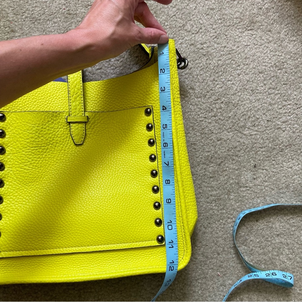Rebecca Minkoff Genuine Leather Unlined Feed Limeade Crossbody Shoulder Bag NWT - Picture 11 of 16